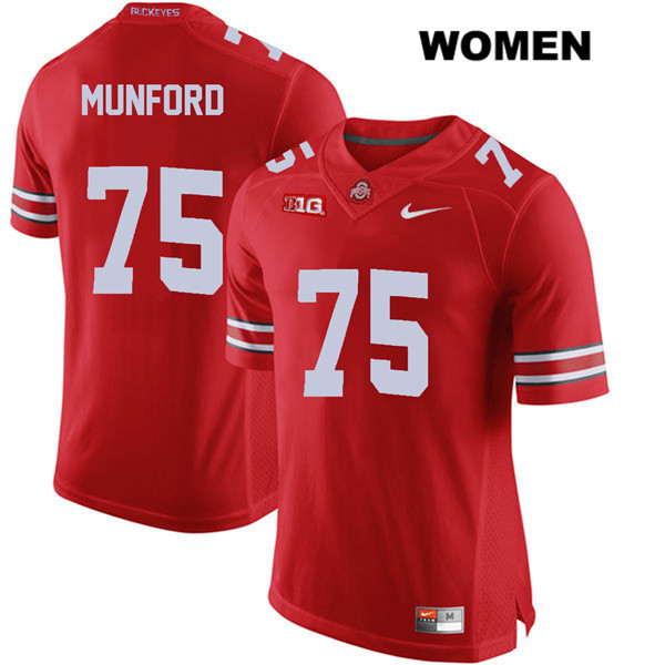 Ohio State Buckeyes Women's Thayer Munford #75 Red Authentic Nike College NCAA Stitched Football Jersey XA19U67VA